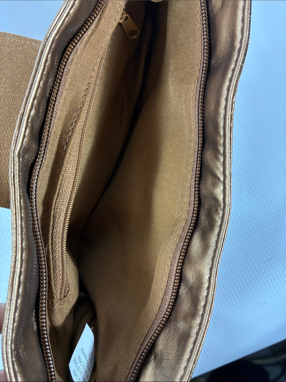 Metallic Bronze Wristlet Clutch - Women's Evening Bag - Picture 5 of 9